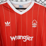 1982/1984 Nottingham Home Red Retro Long Sleeve Soccer Jersey