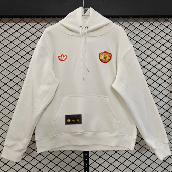 2026 M Utd White Retro Style Hoody