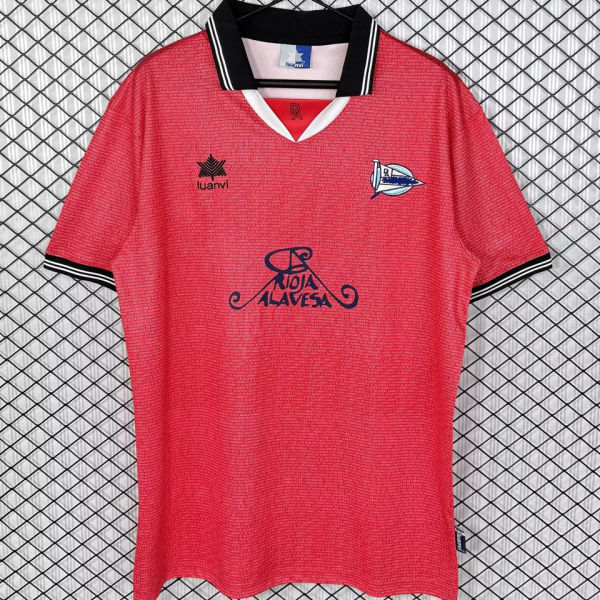 2000/2001 Alaves Away Red Retro Fans Soccer Jersey