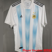 2018 Argentina Home Retro Player Version Soccer Jersey