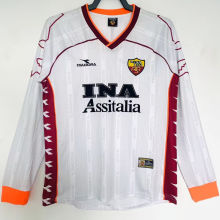 1999/2000 Roma Away White Retro Long Sleeve Soccer Jersey
