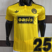 2025/26 AD x oasis #25 Yellow Retro Style Player Version Soccer Jersey (Have No.25 带号码）