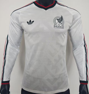 2026/27 Mexico Away White Player Version Long Sleeve Soccer Jersey