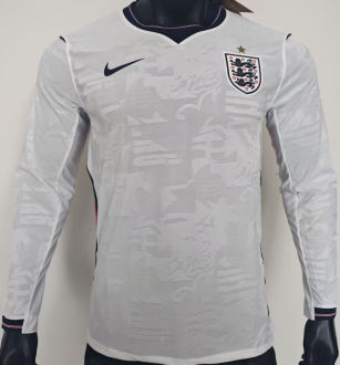 2026/27 England Home White Player Version Long Sleeve Soccer Jersey