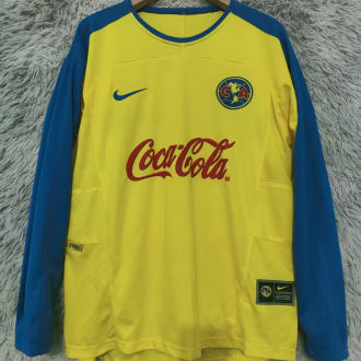 2003/2004 Club America Home Retro Long Sleeve Soccer Jersey