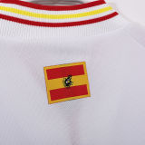 1996 Spain Away White Retro Long Sleeve Soccer Jersey