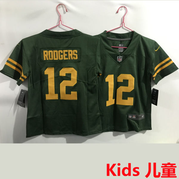 RODGERS #12 Green Bay Packers Kids NFL Jersey 包装工