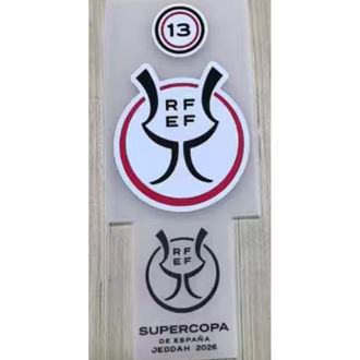 黄马用 SUPERCOPA DE ESPANA + 13 Patch 2026 西超级杯 + 胸前小字 (You can buy it alone OR tell us which jersey to print it on)