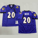 REED #20 Men's Baltimore Ravens Retro NFL Jersey 乌鸦