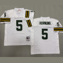 HORNUNNNG #5 Men's Green Bay Packers Retro NFL Jersey 包装工