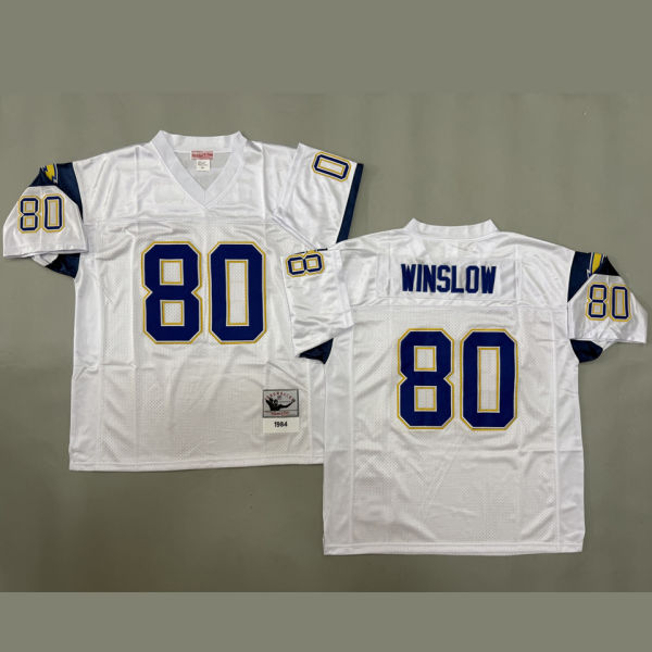 WINSLOW #80 Men's Los Angeles Chargers Retro NFL Jersey 闪电
