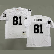 T.BROWN #81 Men's Las Vegas Raiders Retro NFL Jersey 突袭者