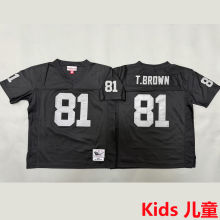 T.BROWN #81 Las Vegas Raiders Retro Kids NFL Jersey 突袭者
