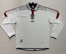 2004/05 England Home White Retro Long Sleee  Jersey