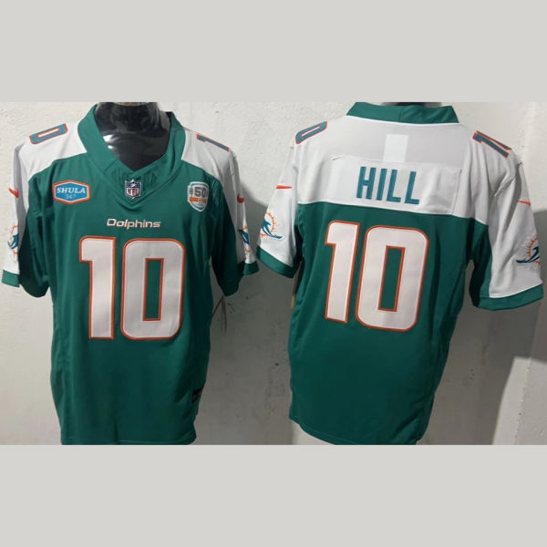 HILL #10 Men's Miami Dolphins NFL Jersey 海豚 (3代）