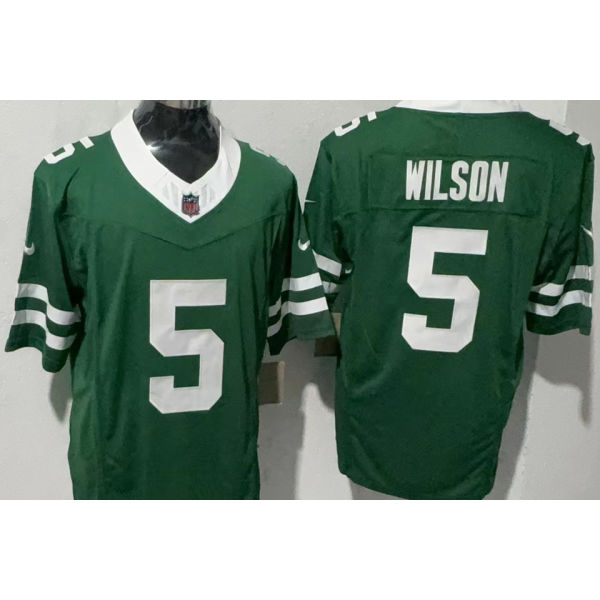 WILSON #5 Men's New York Jets NFL Jersey 喷气机   (3代）