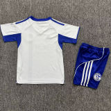 2025/26 Schalke 04 Away White Kids Soccer Jersey