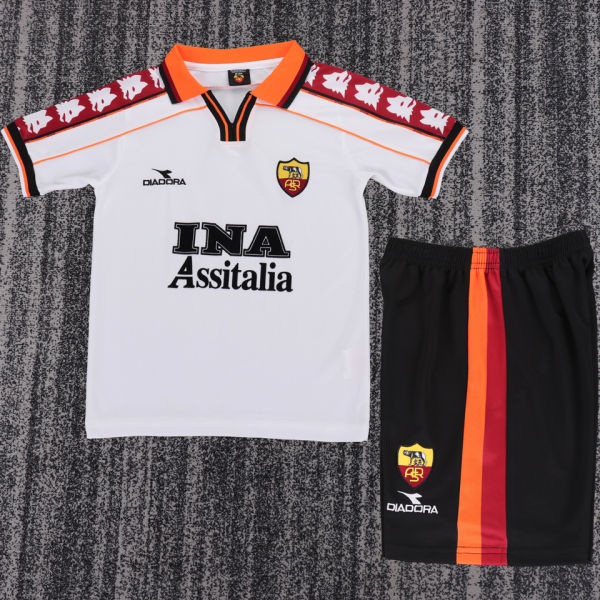 1998/1999 Roma Away Retro Kids Soccer Jersey