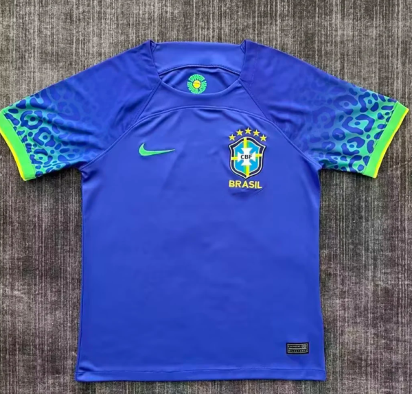 2022/23 Brazil Away Blue Retro Soccer Jersey