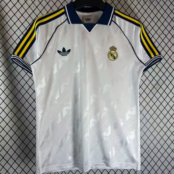 2026/27 RM Special Edition White Retro Style Fans Soccer Jersey 黄三边