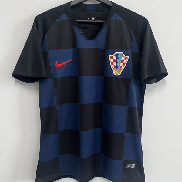 2018 Croatia Away Black Retro Soccer Jersey
