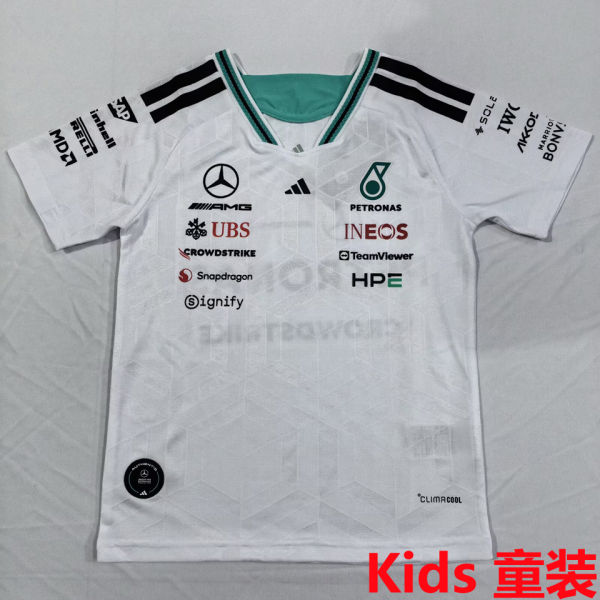 2026 Mercedes AMG Petronas F1 White Kids Team T-Shirt   童装
