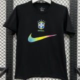 2026/27 Brazil Black Casual Pure Cotton T-Shirt