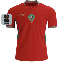 2026/27 Morocco Home Red Fans Soccer Jersey (Have Right Patch 有右臂章 白底黑字）