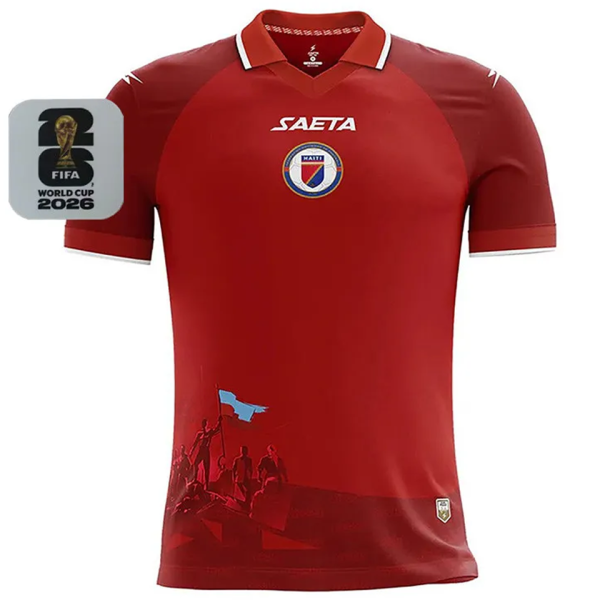 2026/27 Haiti Third Red Fans Soccer Jersey 海地 (Have Right Patch 有右臂章 白底黑字）