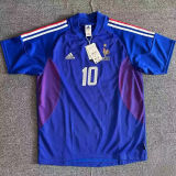ZIDANE #10 France Home Blue Retro Soccer Jersey  2002 ★★