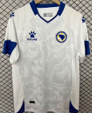 2026/27 Bosnia-Herzegovina Away White Fans Soccer Jersey 波黑 (Have Right Patch 有右臂章 黑底白字）