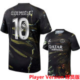 O. Dembélé #10 PSG x Labubu Dark Night Edition Black Player Version Jersey 2025/26 拉布布字体 ★★