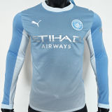 2026/27 Man City Home Blue Player Version Long Sleeve Soccer Jersey