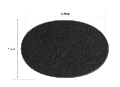 105 x 70mm oval base