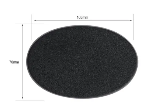 105 x 70mm oval base
