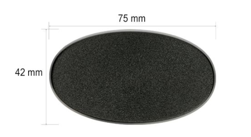75 x 42 mm oval base