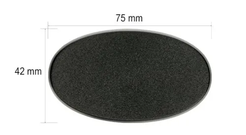 75 x 42 mm oval base