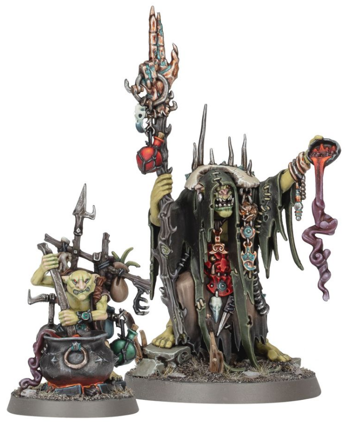 Orruk Warclans Swampcalla Shaman with Pot-grot