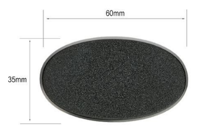 60 x 35 mm oval base
