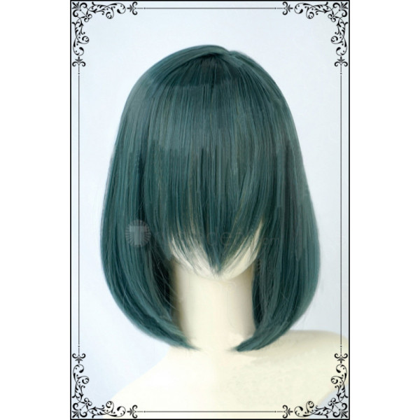 D.Gray Man Hallow Lenalee Lee Short Dark Green Cosplay Wig