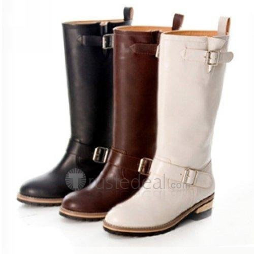 Top quality PU flat heel with double strps boots(D1051)