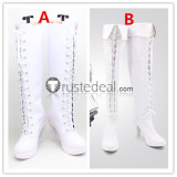 Date A Live Date A Bullet 2 White Queen Inverse Kurumi Tokisaki White Kurumi Military Cosplay Shoes Boots