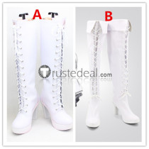 Date A Live Date A Bullet 2 White Queen Inverse Kurumi Tokisaki White Kurumi Military Cosplay Shoes Boots