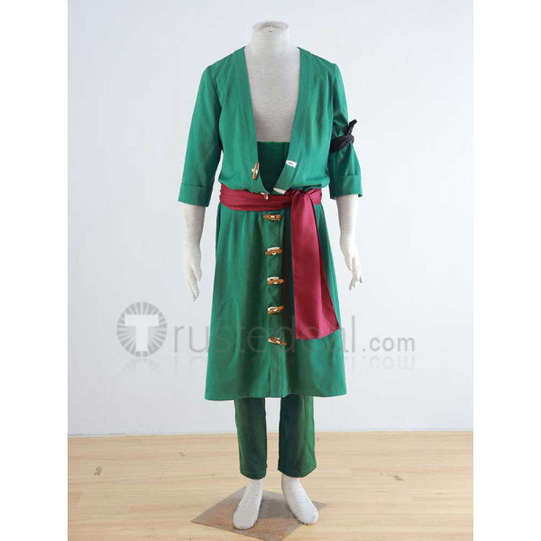 One Piece Zoro Roronoa Green Cosplay Costume