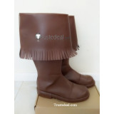 Commission Monkey Island Largo LaGrande Pirate Brown Cosplay Boots Shoes