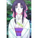Rurouni Kenshin Kamiya Kaoru Black Purple Pigtail Saito Hajime Prestyled Cosplay Wig