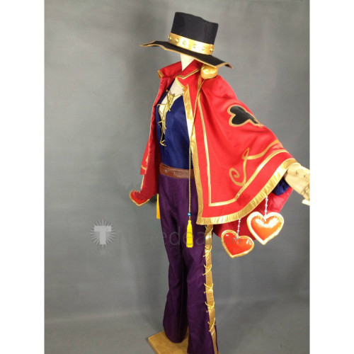 League of Legends The Magnificent Twisted Fate Red Cosplay Costume