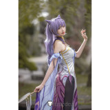 Genshin Impact Keqing Fanart Cheongsam Cosplay Costume
