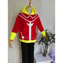 My Hero Academia Boku no Hero Academia Izuku Midoriya Kid Childhood Red Yellow Hoodie Cosplay Costume