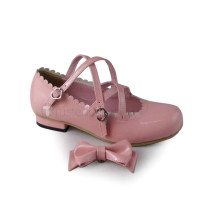Sweet Pink Lolita Flats Shoes with Bows